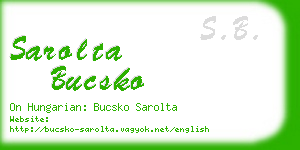 sarolta bucsko business card